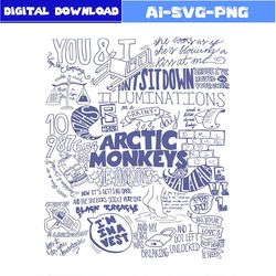 arctic monkeys band arctic monkeys album svg bundle