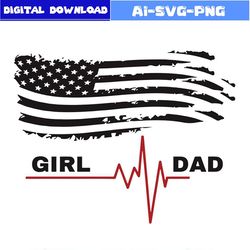 funny girl dad american flag pattern svg bundle design file