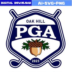 awesome oak hill pga golf 2024 logo svg bundle design