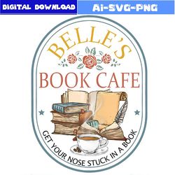vintage belles book cafe png your nose stuck in a book png
