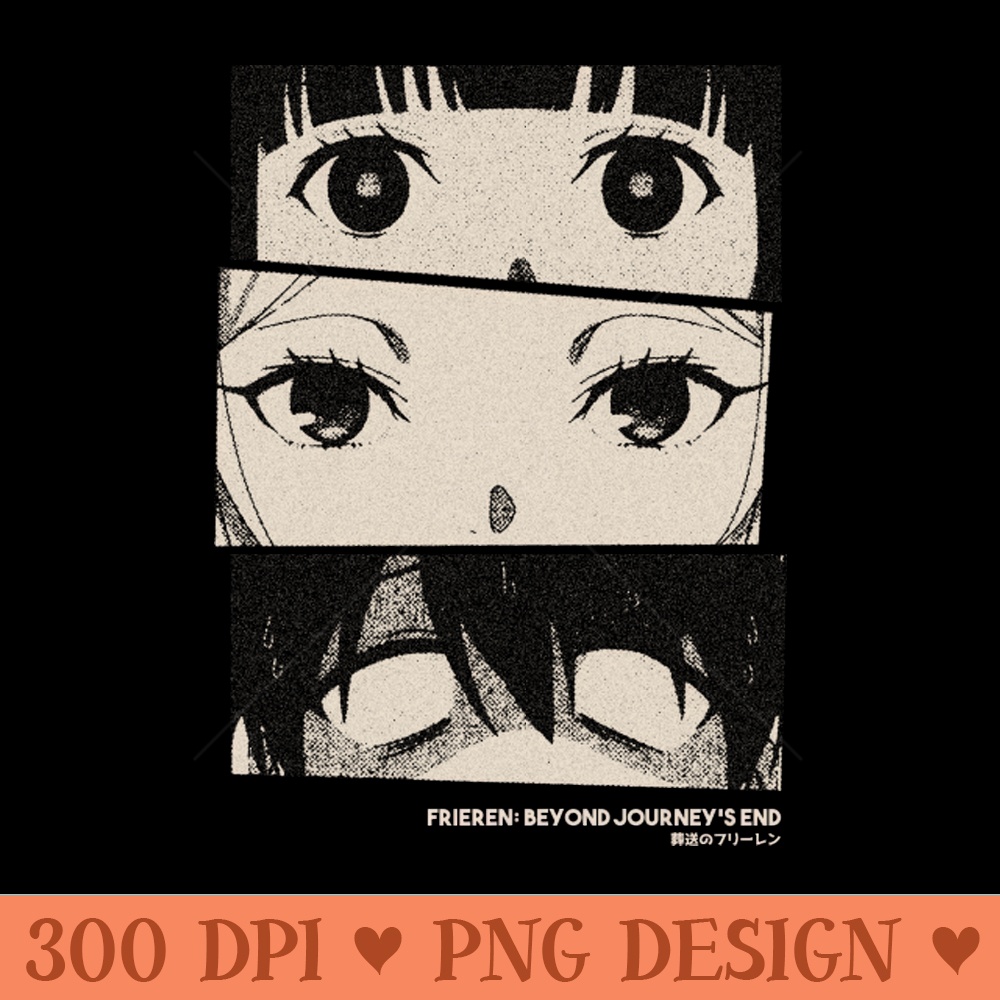 Frieren Party Gloomy Halftone Fanart Design - Trendy PNG Designs - Instant Download