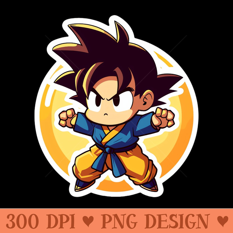 chibi Adventure Goku and the Glowing Dragon Ball - Trendy PNG Designs - Fast download