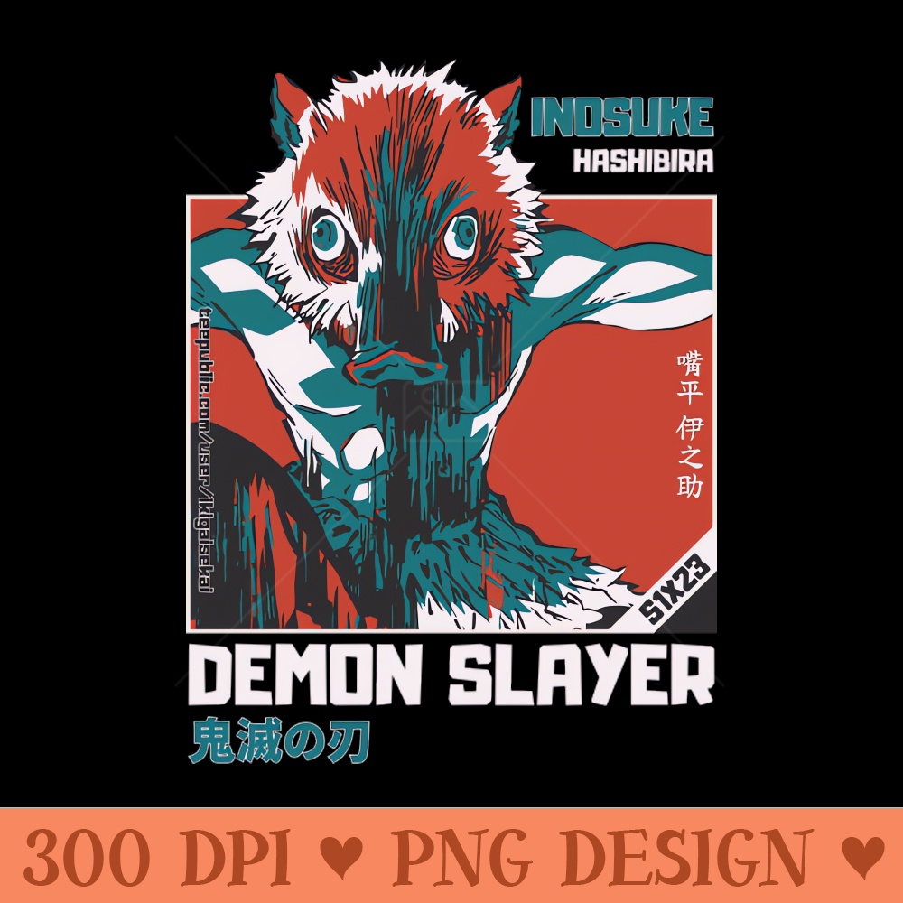 Inosuke Unleashed A Demon Slayer Fan Art S1X23 - Sublimation patterns PNG - Immediate download