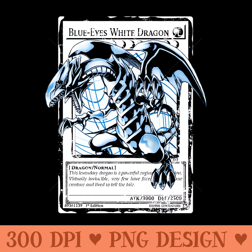 Blue Eyes White Dragon v5 - Sublimation PNG Designs - Download in an instant