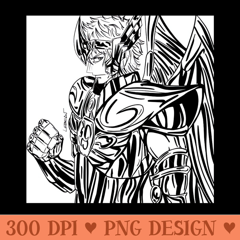 myth cloth anime sagittarius gold saint aioros ecopop art - Printable PNG Graphics - Instant Download