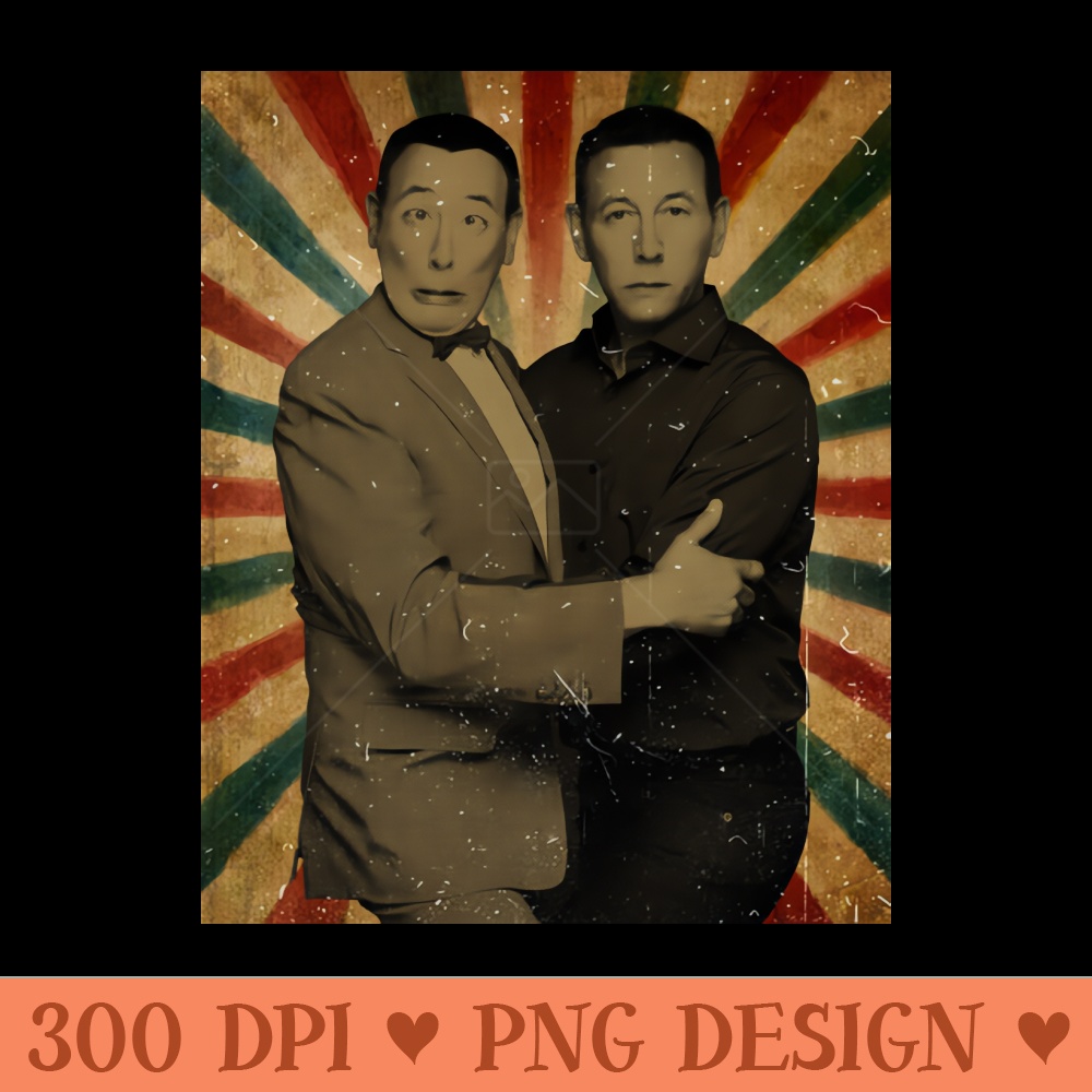 Pee Wee Mr Herman Photo Vintage Retro Look Fan Design - High Resolution PNG Designs - Instant Download