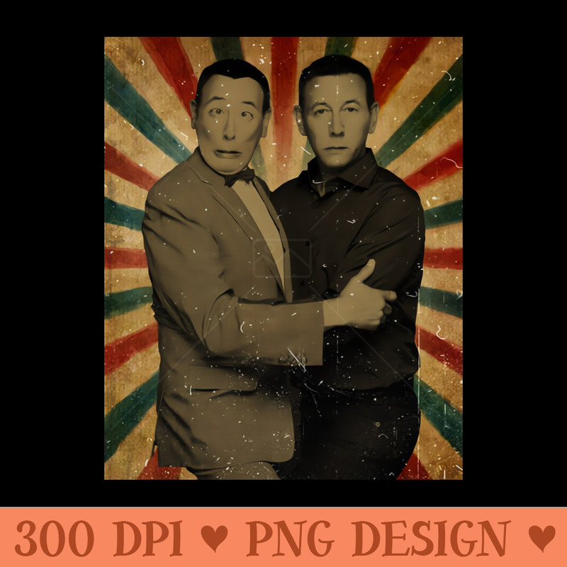 Pee Wee Mr Herman Photo Vintage Retro Look Fan Design - High Resolution PNG Designs - Instant Download