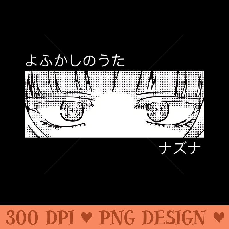 Nazuna Nanakusa from Call of the Night or Yofukashi no Uta Anime Girl Character in Aesthetic Pop Culture Art with Her Awesome Japanese Kanji Name Black - PNG De