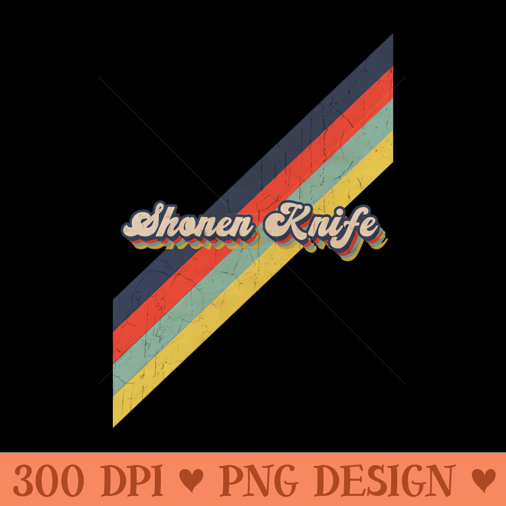 retro vintage color Shonen Knife - Sublimation graphics PNG - Download right after purchase