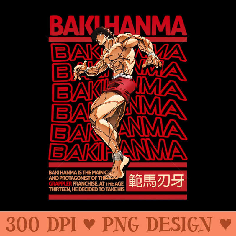 Hanma Baki Brutalism - Transparent PNG download - Instant download
