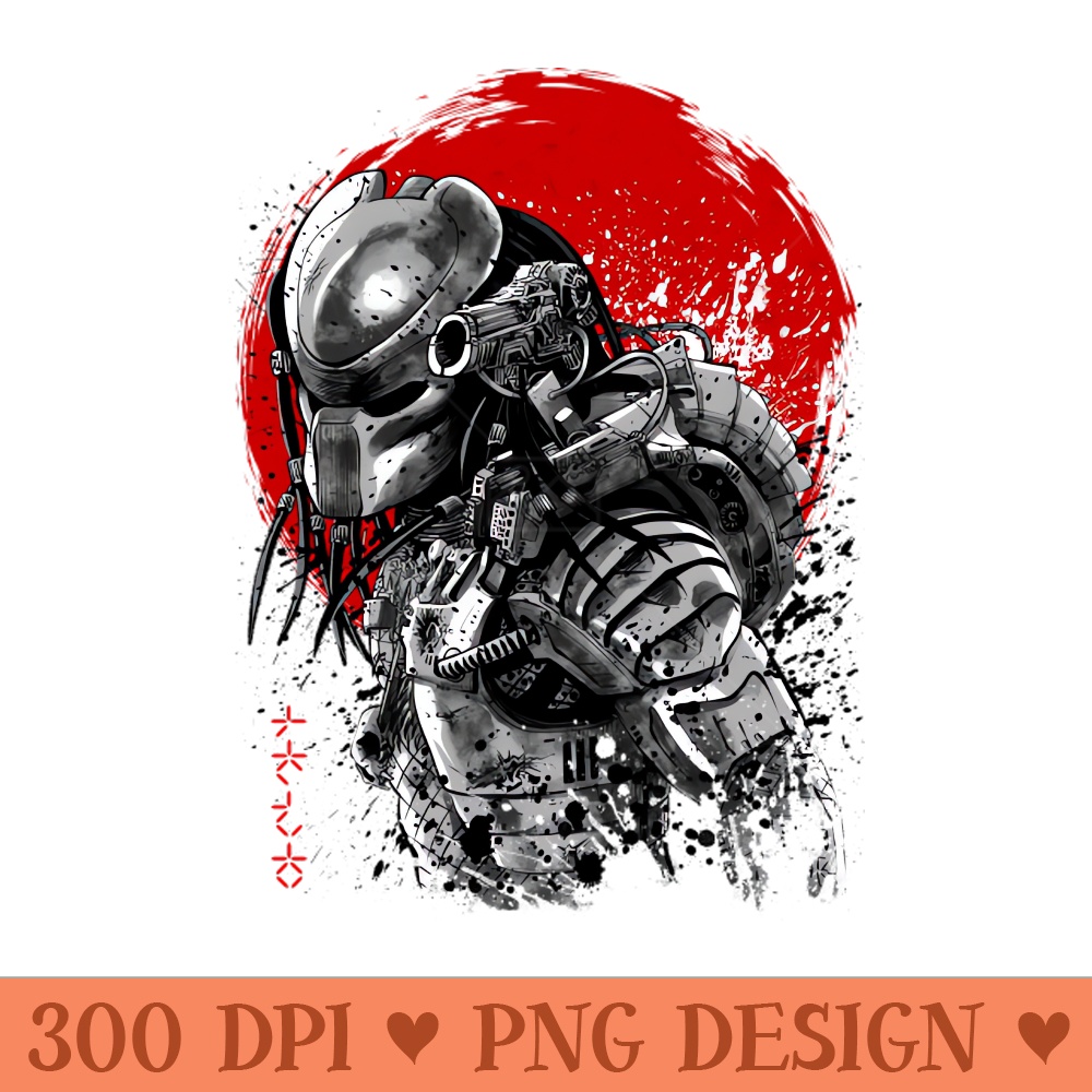 Watercolor Sun ukiyoe predator - Printable PNG Images - Download in an instant