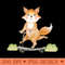 Fox Triple Legs Scooter - Sublimation patterns PNG - Immediate download