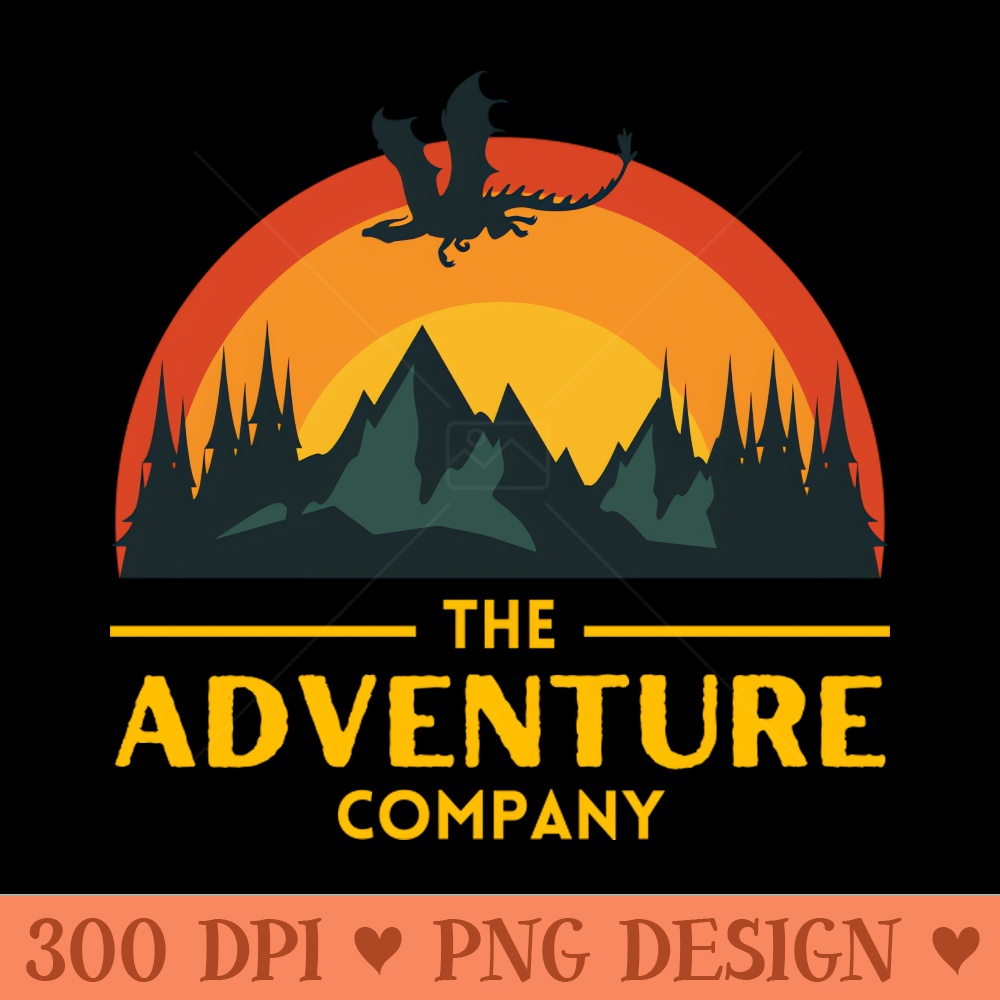 The Adventure Company Dragon by the Mountain at Sunset Fantasy - Trendy PNG Designs - Download right after purchase