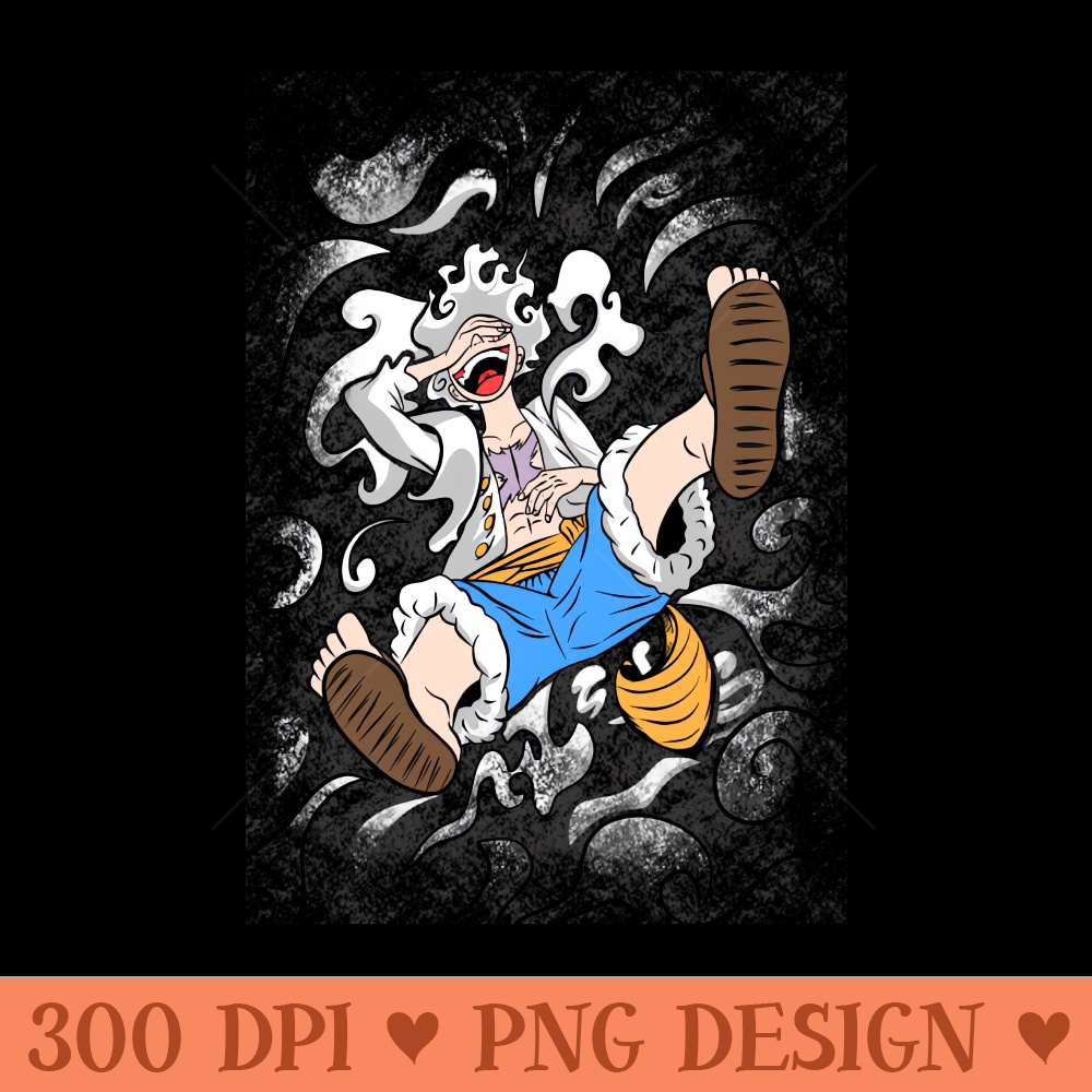 illustration of Gear 5 Sun God Nika luffy one piece - High Quality PNG files - Download right after purchase