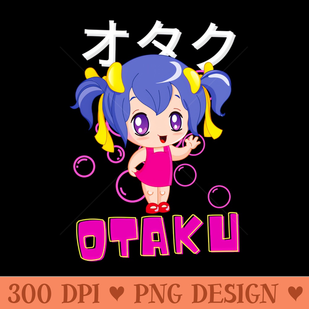 Otaku Anime Chibi Manga Fan Girl - Trendy PNG Designs - Download instantly
