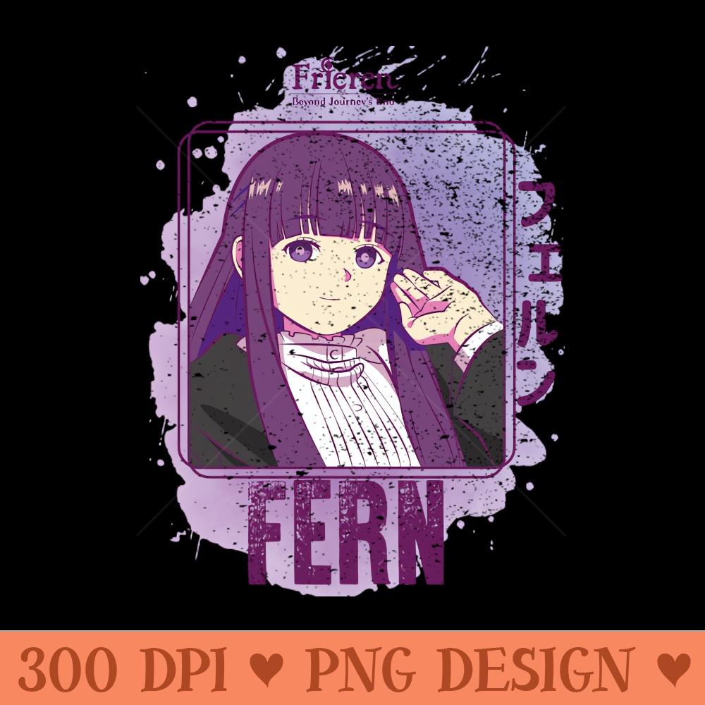 FRIEREN BEYOND JOUNEYS END FERN FULL COLOR GRUNGE - Sublimation printables PNG download - Instant Download