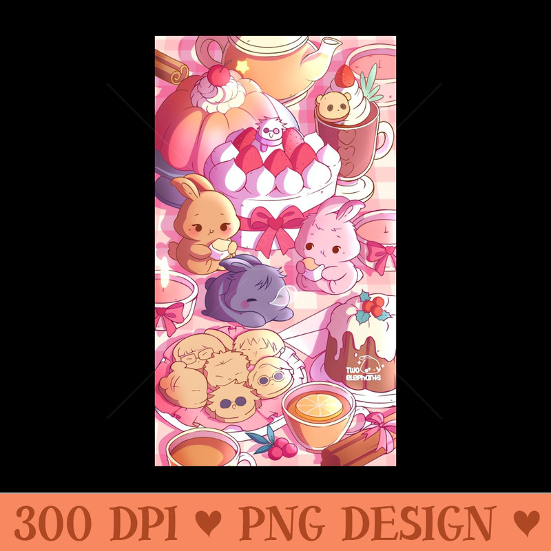 Christmas feast Jjk bunnies - Printable PNG Graphics - Download in an instant