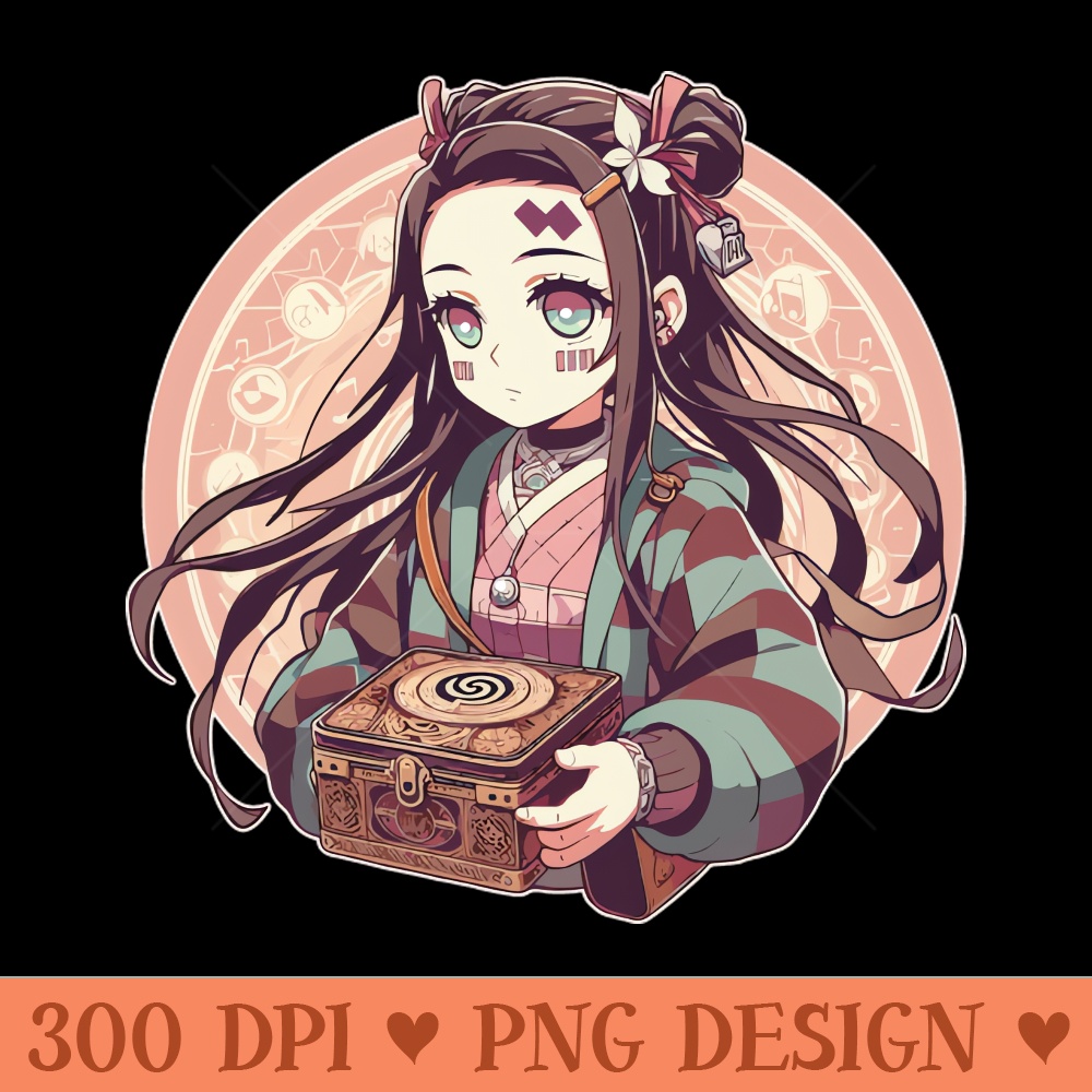 Nezuko With Music Box - PNG Download - Instant Download