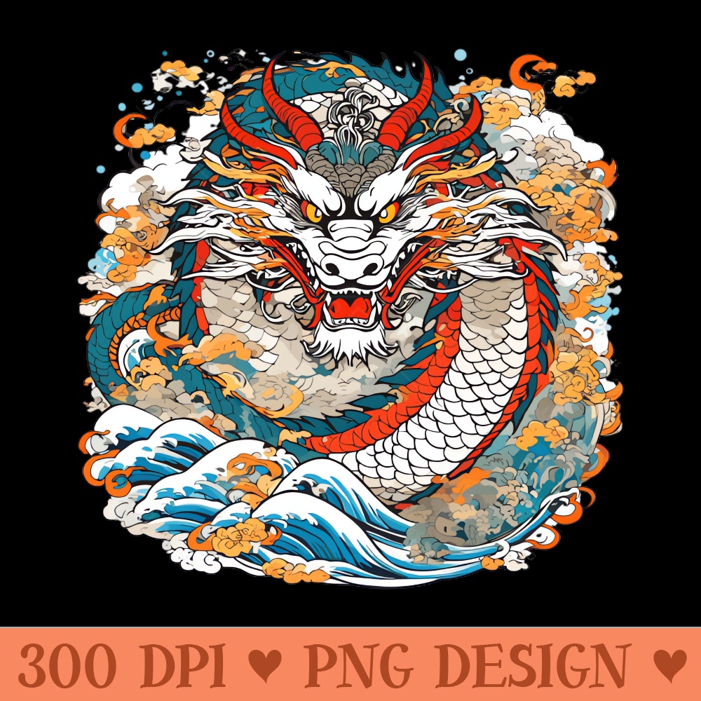 Traditional Japanese Dragon - Digital PNG Downloads - Download in an instant