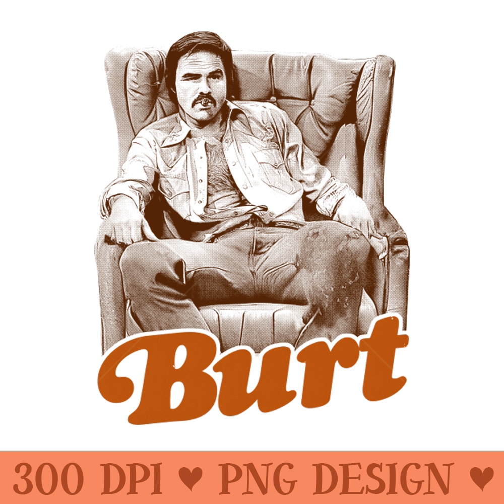 Burt Reynolds Retro Fan Art - Sublimation graphics PNG - Download in an instant