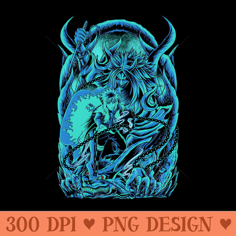 Minato x Kurama Anime Fanart - Sublimation templates PNG - Download right away