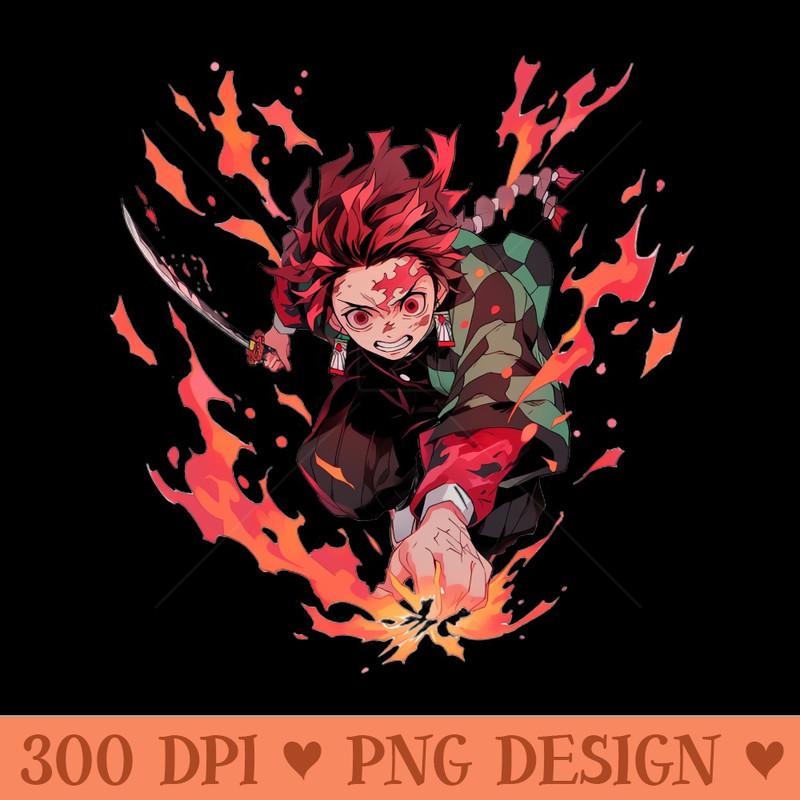 DEMON SLAYER FIRE - Sublimation clipart PNG - Instant download