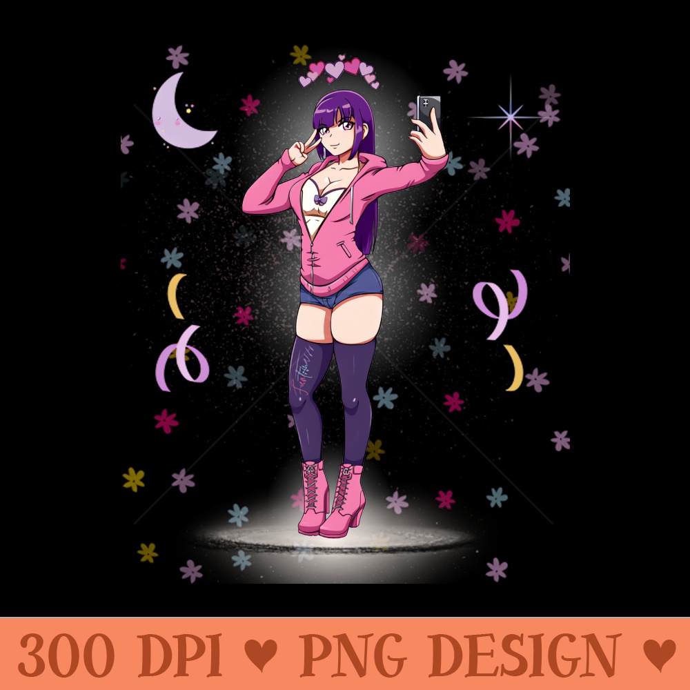 Funny anime girl - High resolution PNG download - Immediate download