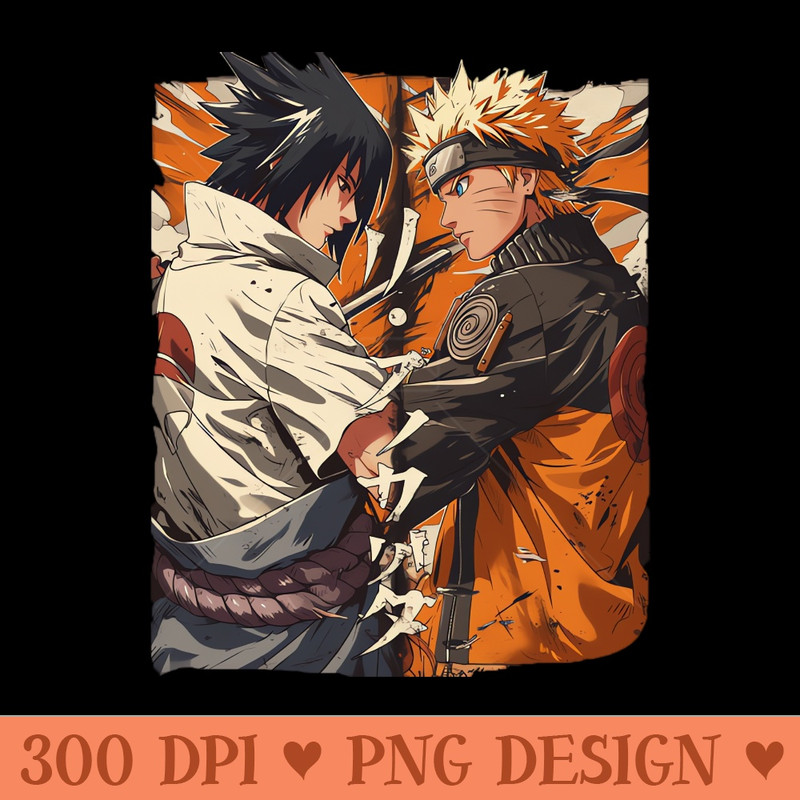 naruto and sasuke - High Resolution PNG Designs - Instant Download