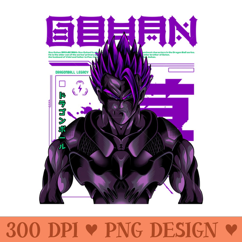Saiyan Cyborg - Ready To Print PNG Designs - Download in an instant