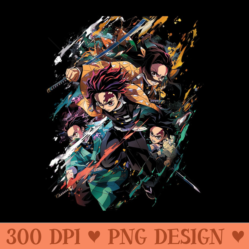 Tanjiro And Nezuko Demon Slayer - Sublimation clipart PNG - Download instantly