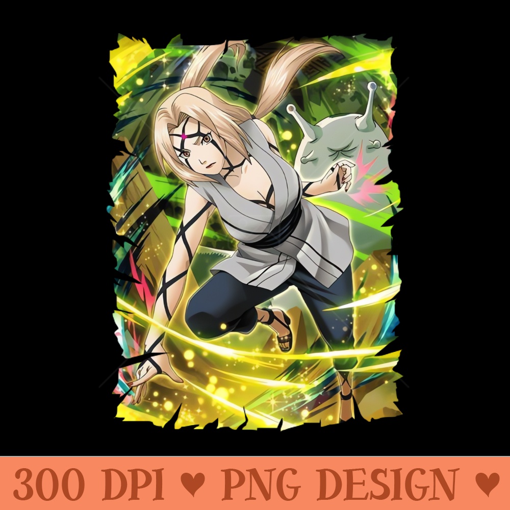TSUNADE SENJU MERCH VTG - PNG design assets - Instantaneous download