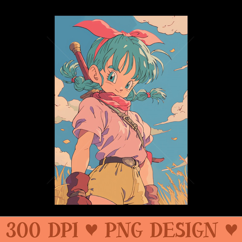 Bulma Fanart - Sublimation patterns PNG - Download instantly
