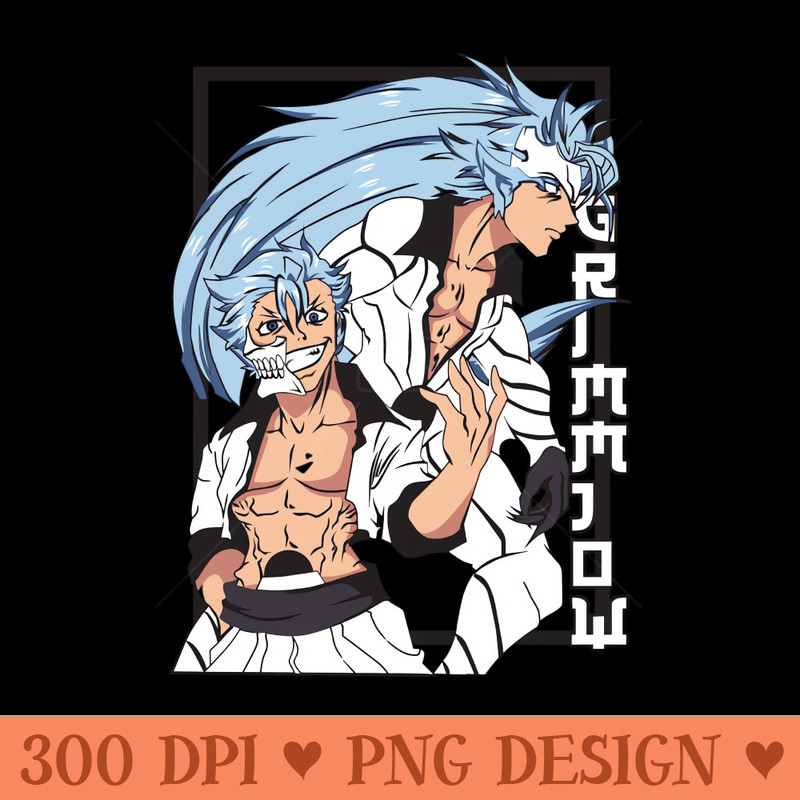 Blue Haired Menace Grimmjow bleach Fanart - Sublimation patterns PNG - Instantaneous download