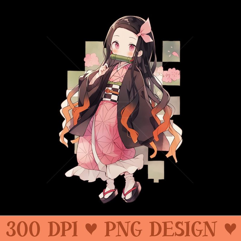 Mini Nezuko - Sublimation backgrounds PNG - Download instantly