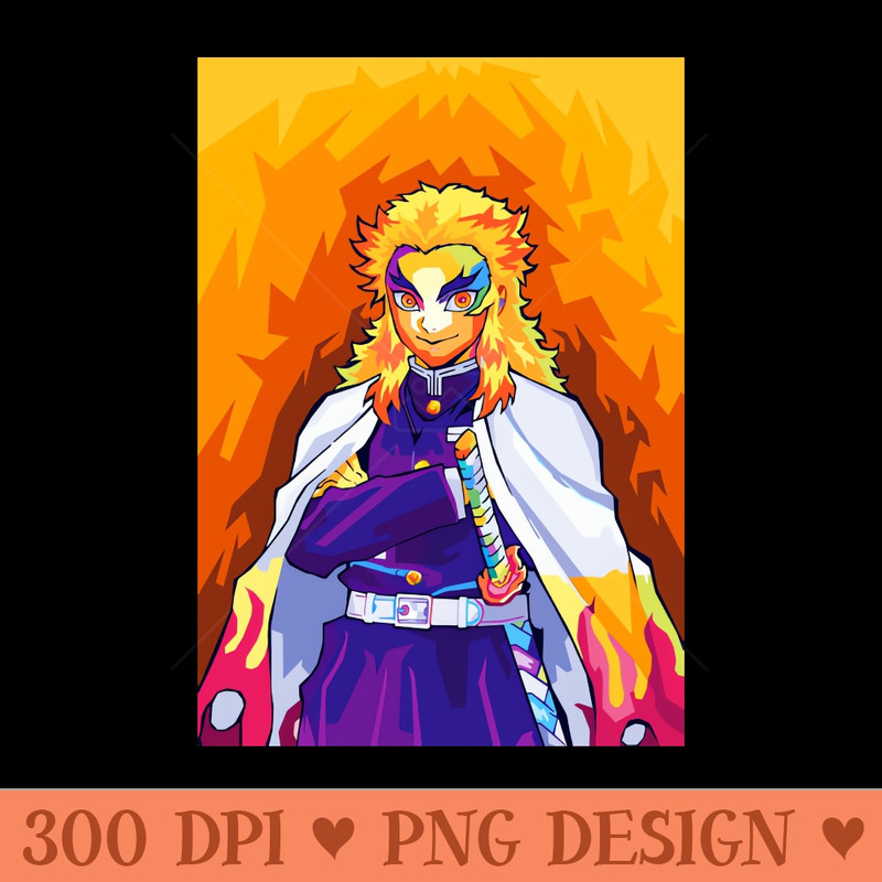 Rengoku Kyojuro - High Quality PNG Files - Instant download