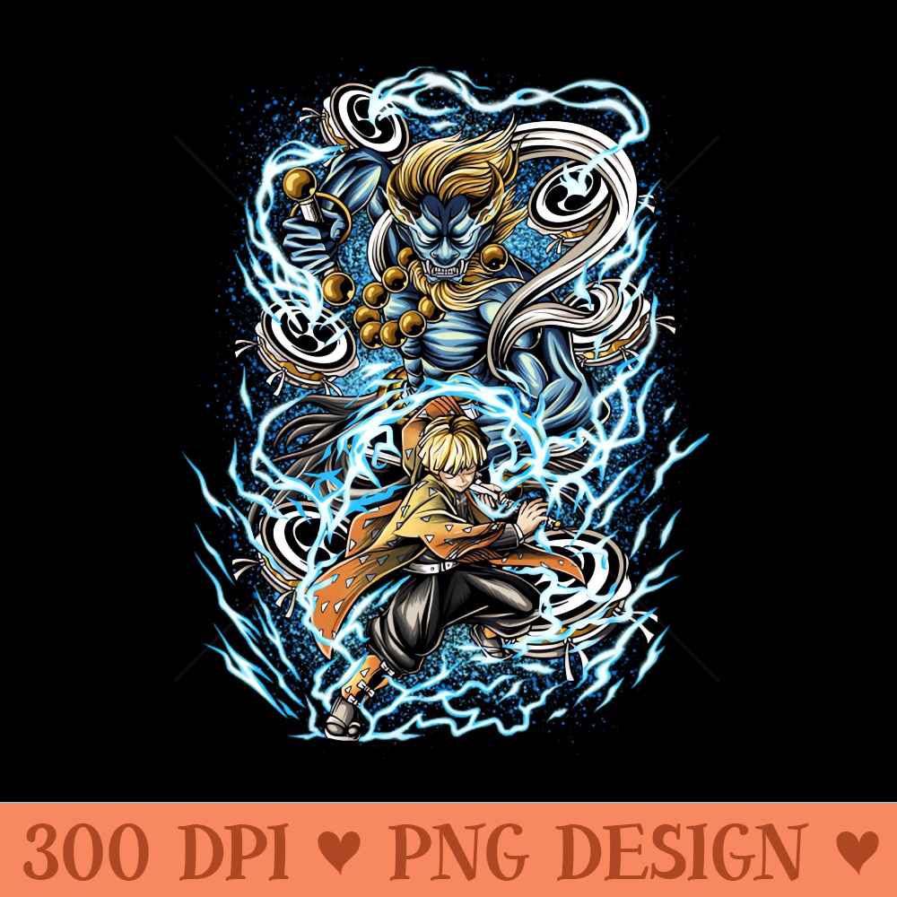 Zenitsu X Raijin - Exclusive PNG designs - Instant Download