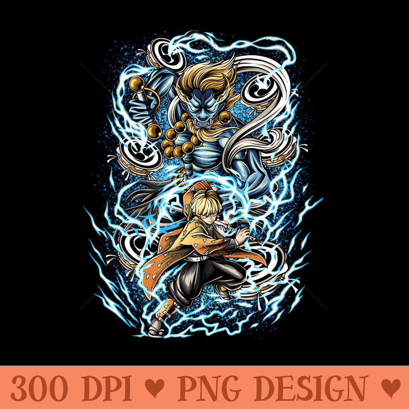 Zenitsu X Raijin - Exclusive PNG designs - Instant Download