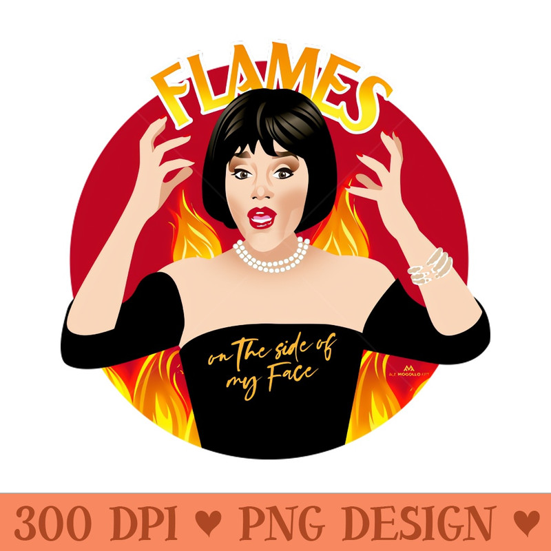 Flames on the side of my face - Sublimation clipart PNG - Download immediately
