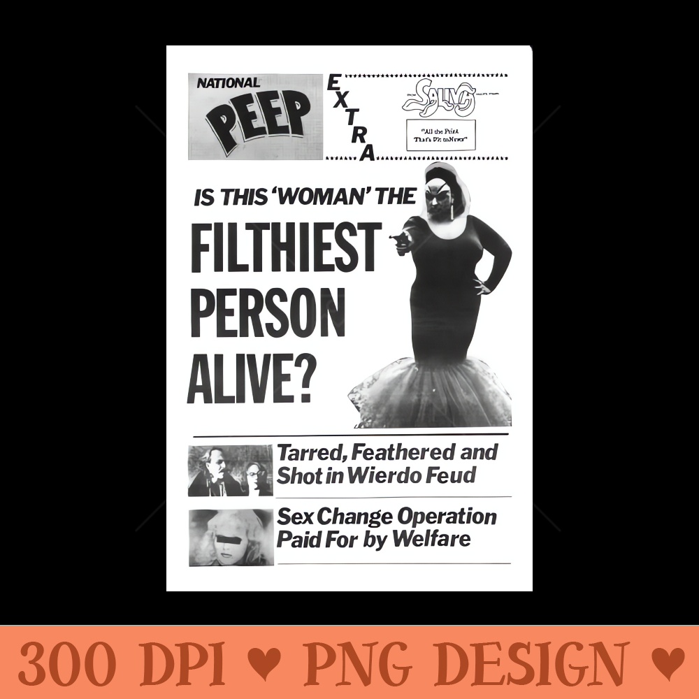 Pink Flamingos Newspaper - High resolution PNG download - Immediate download