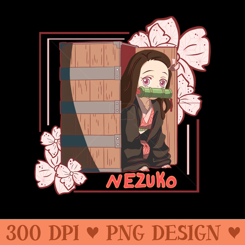 Nezuko in the Box Nezuko Kamado, Demon Slayer, Anime, Kawaii, Manga - Ready To Print PNG Designs - Fast download