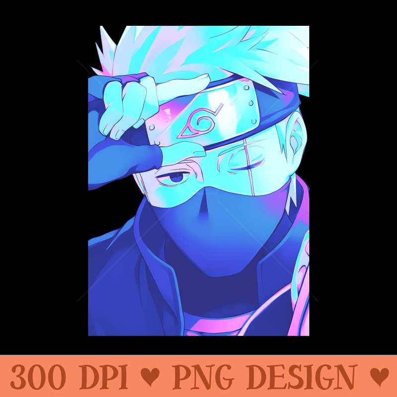 Kakashi vaporwave - PNG design downloads - Immediate download