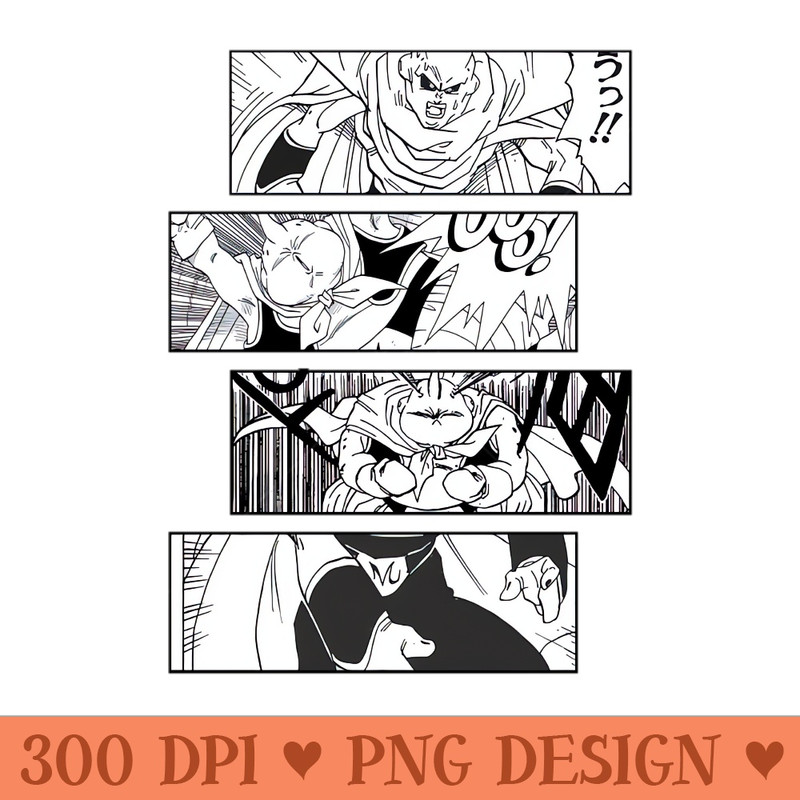 Majin Buu Dragon Ball Doragon Boru Manga Panel - Digital PNG Downloads - Download instantly