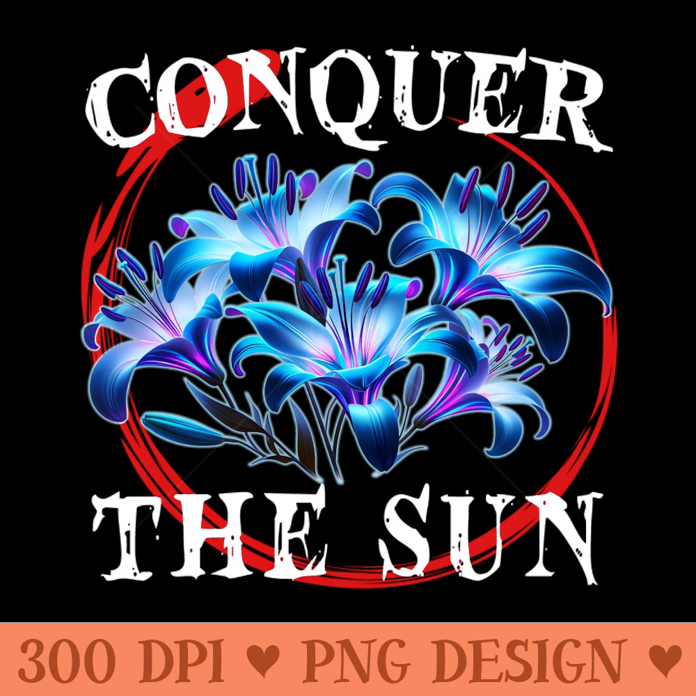 Conquer the Sun with Blue Spider Lily - PNG Download - Instant Download