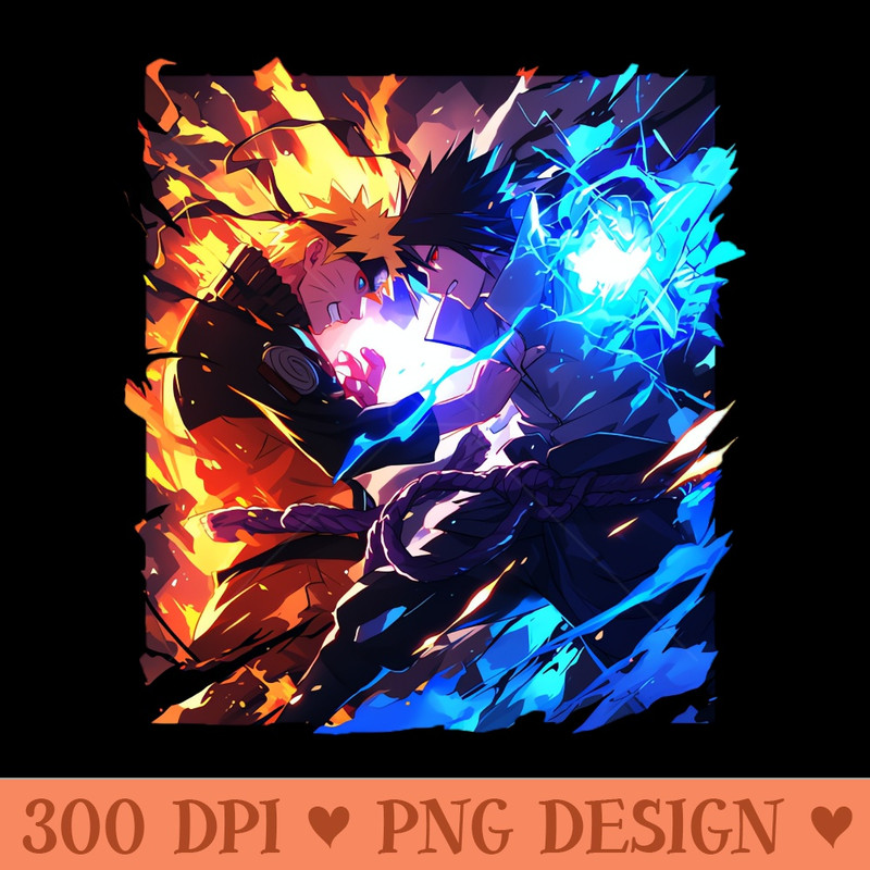 naruto and sasuke - Trendy PNG Designs - Immediate download