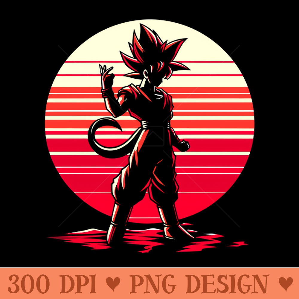 Silhoutte of Dragon Ball 016 - Sublimation printables PNG download - Fast download