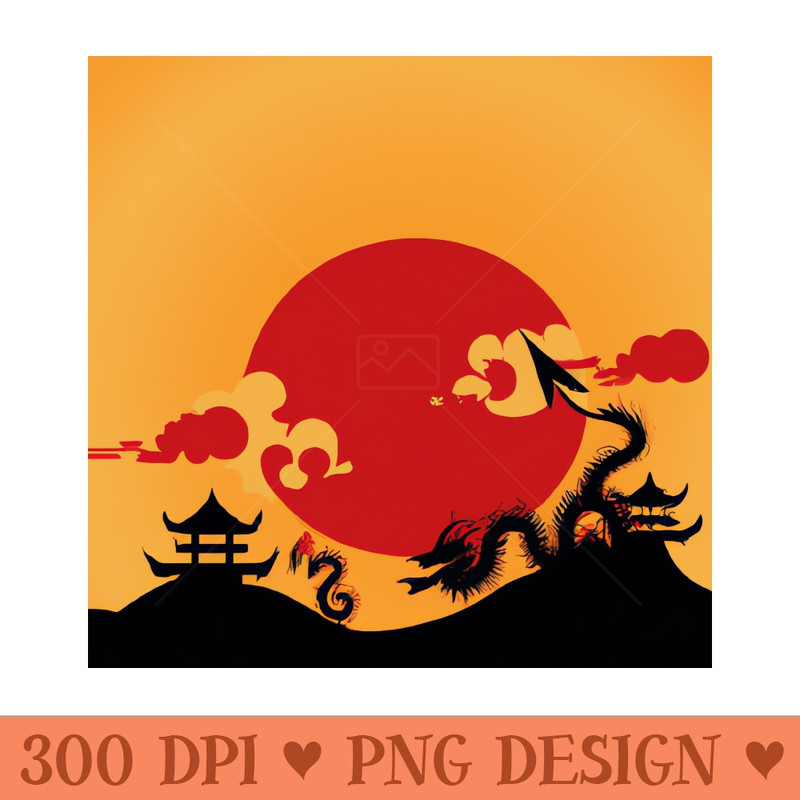 Dragon in Nagoya - Sublimation designs PNG - Instant Download