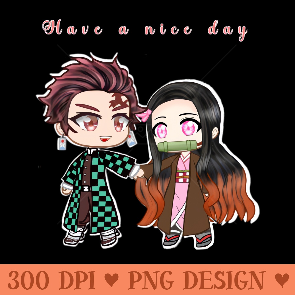 Tanjirou and nezuko chibi - Download PNG images - Download right after purchase