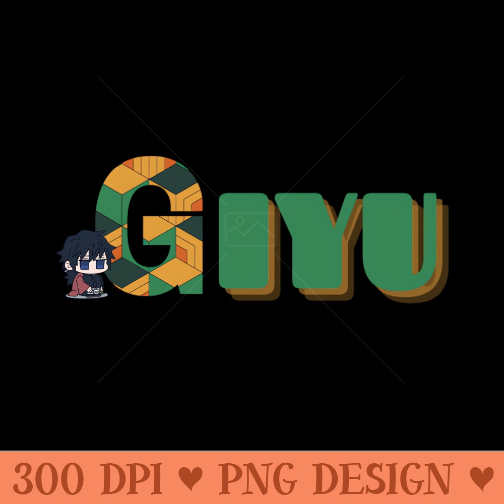 Demon Slayer Giyu Tomioka hmmm huh - PNG design downloads - Instantaneous download