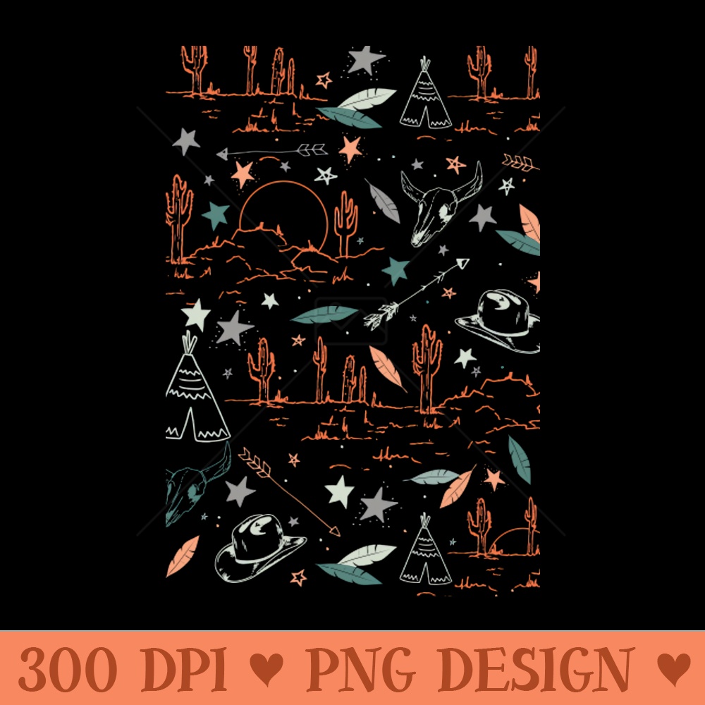 western - Sublimation patterns PNG - Instant download