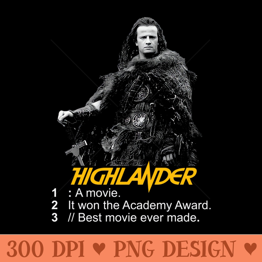Highlander There can Only Be One - PNG Art Files - Fast download